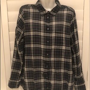 Crinkle Plaid Boyshirt